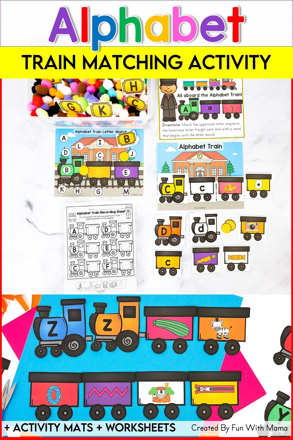 Train Theme Alphabet Matching Activity Fun With Mama